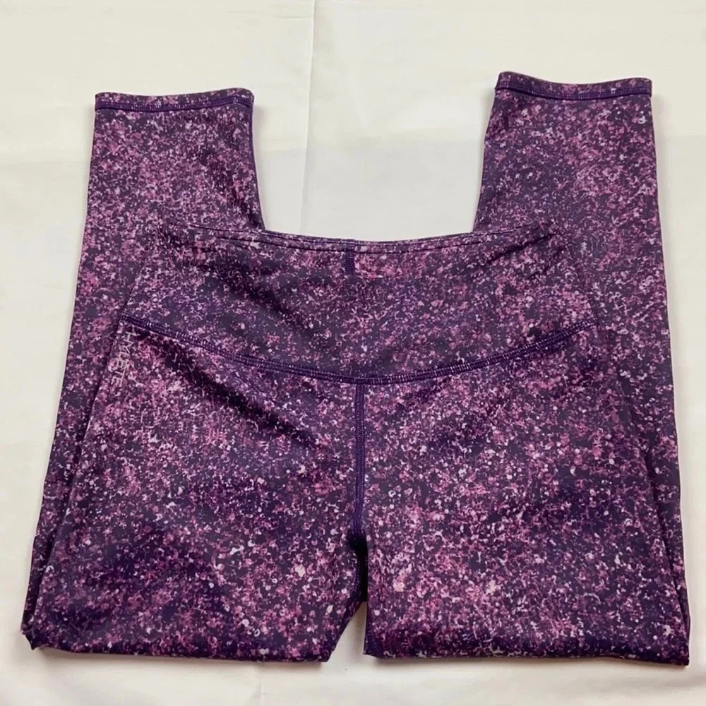 Hylete Purple Print Crop Athletic Legging Size XS‎
